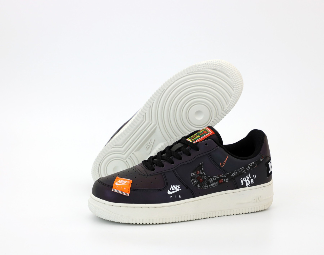 Чоловічі кросівки Nike Air Force 1 Low чорні з білою підошвою