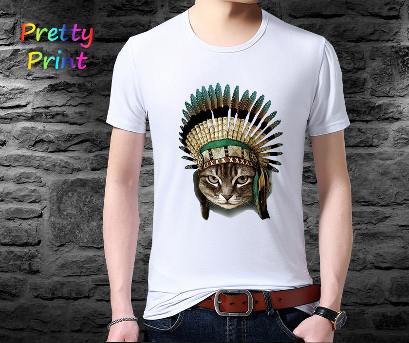 Футболка чоловіча Кіт індіанець, фото 1