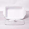 Марміт керамічний 3л Kamille зі скляною кришкою та металевою підставкою БІЛИЙ, фото 3