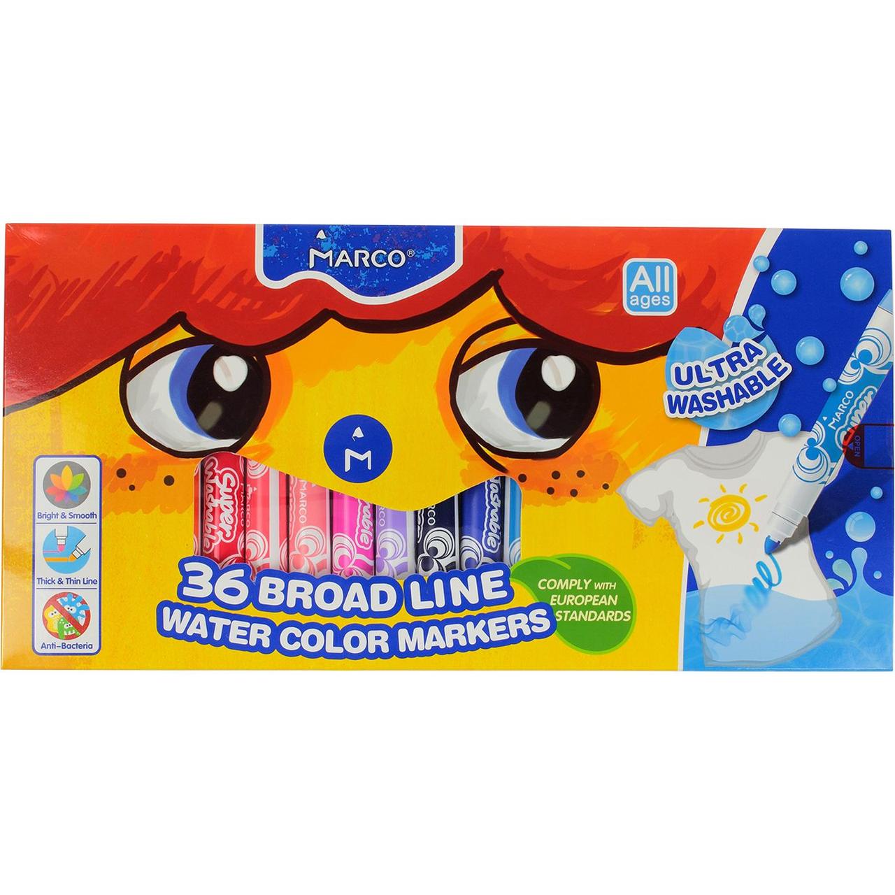 Фломастери 36 кольорів Marco FM1632-36CB Jumbo