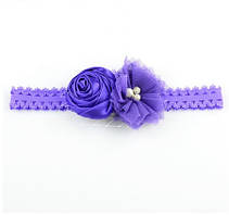 Дитяча фіолетова пов'язка - розмір універсальний (на резинці), декор 8см