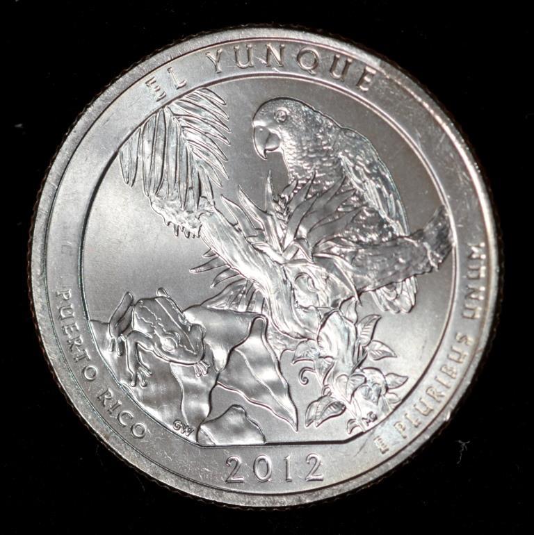 Монета США 25 центів 2012 р. Національний ліс Ель-Юнке