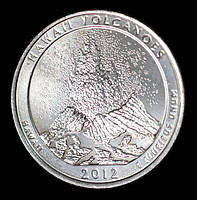 Монета США 25 центів 2012 р. Національний парк Гавайські вулкани