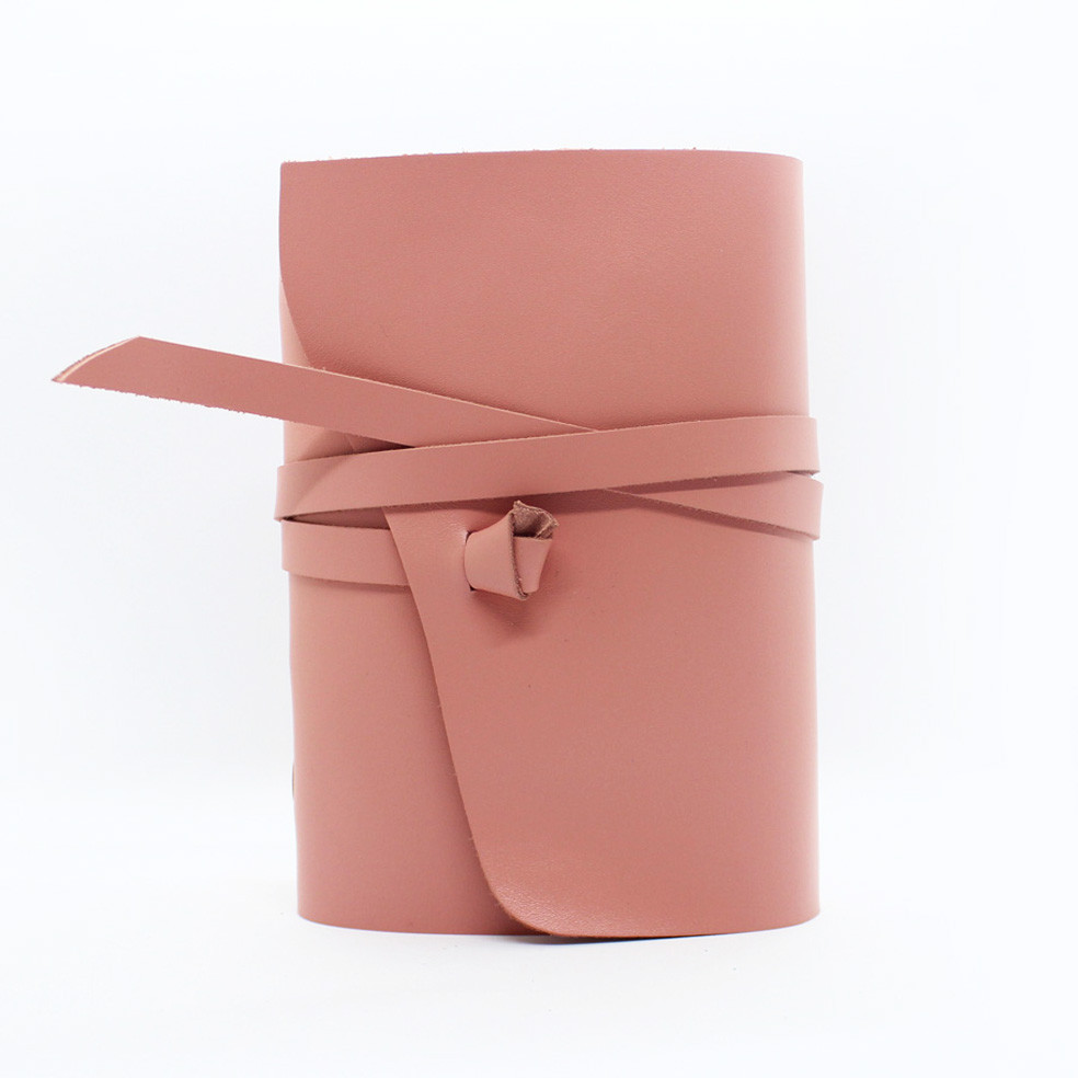 Шкіряний блокнот-щоденник рожевий 20.5*15 см