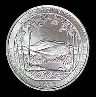 Монета США 25 центів 2013 р. Національний ліс Біла Гора