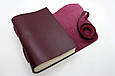 Шкіряний блокнот-щоденник бордовий 20.5*15 см, фото 4
