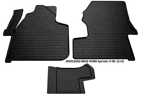 Резиновые автомобильные коврики в салон MERCEDES BENZ W906 Sprinter 2 2006 (1+2) мерседес спринтер Stingray, фото 2