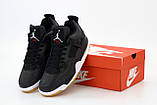 Кросівки чоловічі Nike Air Jordan 4 "Чорні" р. 42-44, фото 3