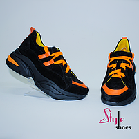 Кросівки жіночі замшеві чорного кольору  "Style Shoes", фото 2