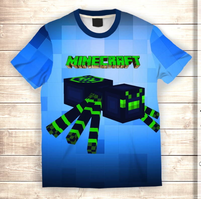 Футболка 3D MINECRAFT Spider ВСІ Розміри, фото 1