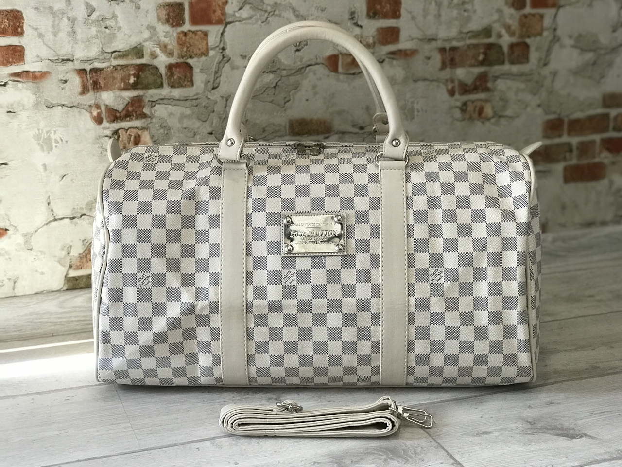 Дорожная Сумка ручная кладь Louis Vuitton Keepal (копия луи витон) white