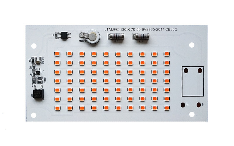 Світлодіодний LED-фітомодуль 50 Ватів SMD2835 60Led 220 V для рослин 130*60mm