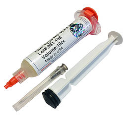 Флюс Аmtech NC-559-ASM для пайки радіокомпонентів, 10 р. в шприці з голкою і штовхачем