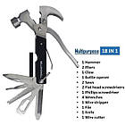 [ОПТ] Інструмент мультитул tac tool 18 in 1, Туристичний багатофункціональний інструмент молоток-цвяхотяг, фото 4