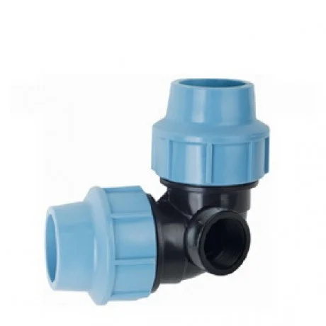 Коліно затискне з бічної внутрішньою різьбою 32х32х3/4" для поліетиленових пнд труб (Santehplast)