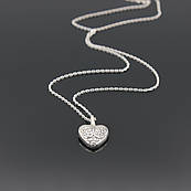 Кольє Маленька радість зі срібла підвсок на тоненькому ланцюжку якірного плетіння у формі сердечка