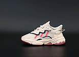 Жіночі кросівки Adidas Ozweego Beige Pink рефлективні. Фото в живу. топ, фото 3