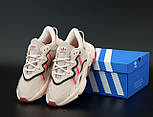 Жіночі кросівки Adidas Ozweego Beige Pink рефлективні. Фото в живу. топ, фото 8