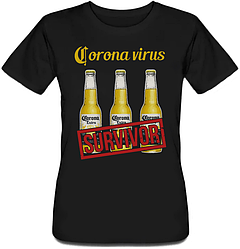 Жіноча футболка Beer "Corona Extra" (чорна)