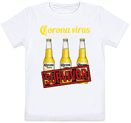 Дитяча футболка Coronavirus - Beer "Corona Extra" (біла)