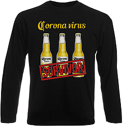 Футболка з довгим рукавом Beer "Corona Extra" (чорна)