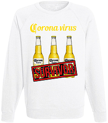 Світшот Coronavirus - Beer "Corona Extra" (білий)