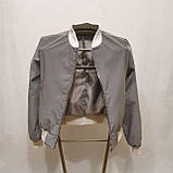 Куртка-бомбер вітровка з рефлективної тканини світловідбиваюча підліткова для дівчинки розміри 38-46, фото 6