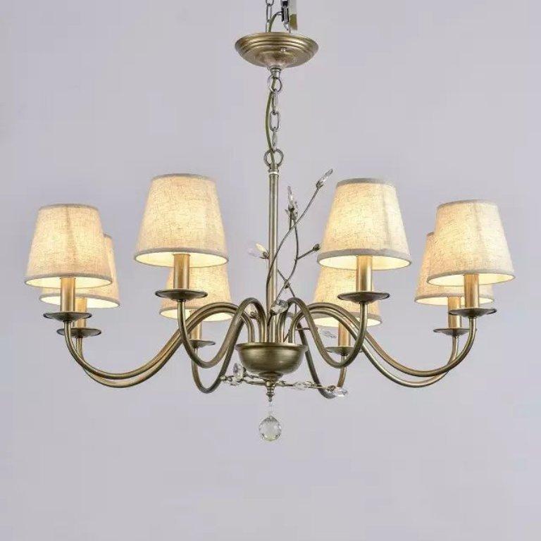 Люстра класична з тканинними абажурами SLAVIA ZD040/8