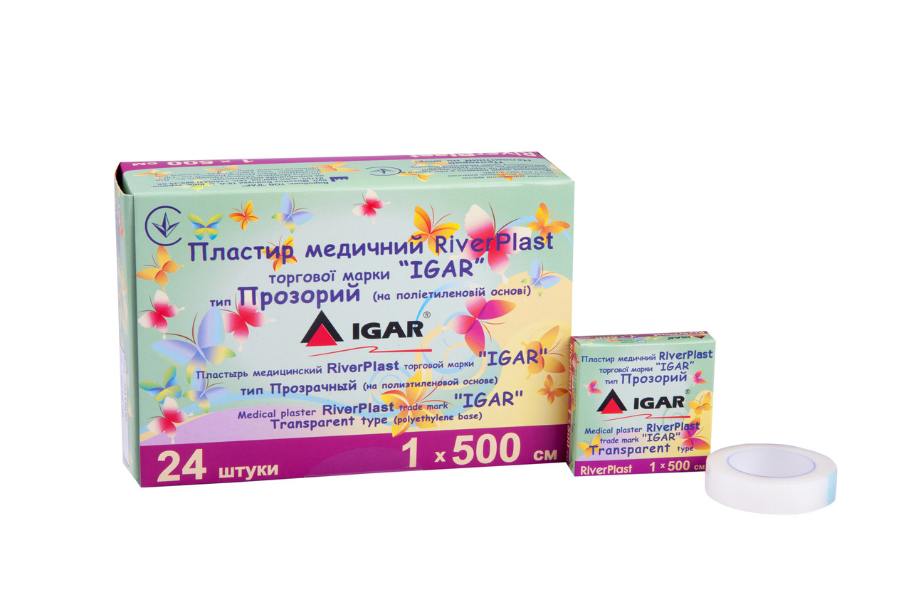 Пластир медичний прозорий котушка 1х500см, фото 1