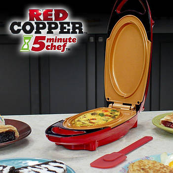 [ОПТ] Електрична плита сковорідка іноваційна для других страв Red Copper 5 Minute Chef