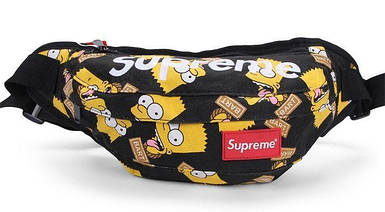 Сумка на пояс Бананка Supreme Simspon Bart суприм Сімпсони чорний