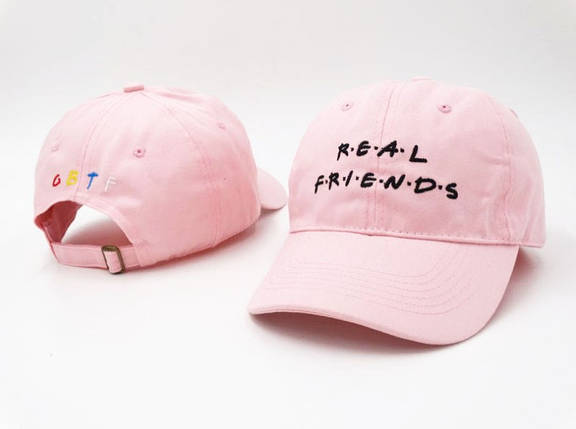 Кепка бейсболка Real Friends (Настояні Друзі) рожева, фото 1