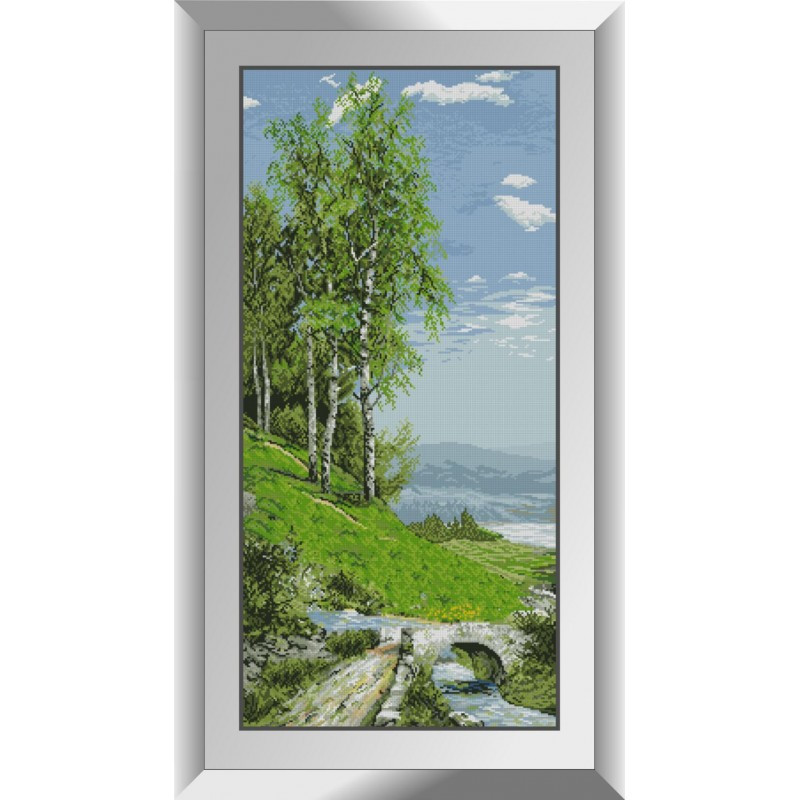 Алмазна мозаїка Пейзаж з березами Dream Art 31404 (44 x 93 см), фото 1