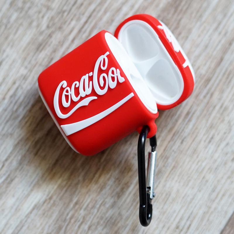Силіконовий чохол Alitek для навушників Apple AirPods 1 / 2 Coca Cola + карабін