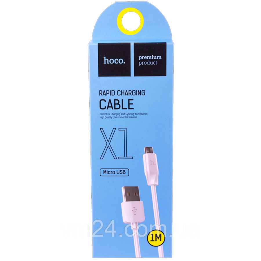 USB cable HOCO MicroUSB (X1), 1m белый