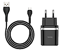 Сетевое зарядное устройство HOCO 2в1 MicroUSB 2USB/2.4 A (C12Q) QC3.0 чорний, фото 2