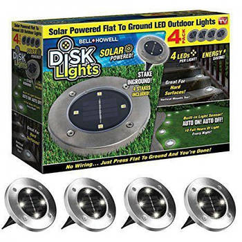 Садовий світильник із сонячною панеллю 4LED, Disk Light/Вільний ліхтар для саду