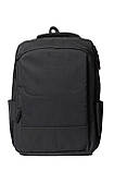 Міський стильний чорний рюкзак з USB-зарядкою та відділенням під ноутбук, рюкзак із зарядкою для телефона, фото 2