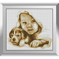 Алмазная живопись Щенок с малышом Dream Art 31405 (38 x 43 см)