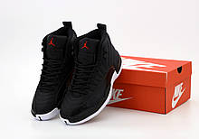 Кросівки шкіряні чоловічі високі Nike Air Jordan "Чорні" р. 41-46
