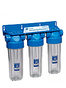 Потрійна система корпусів фільтр для холодної води 10" AquaFilter FHPLCL14-D-TRIPLE 1/4"