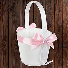 Весільний кошик для пелюсток троянд, світло-рожевий колір, 22*10,5*9,5 см (арт. 0797-14)