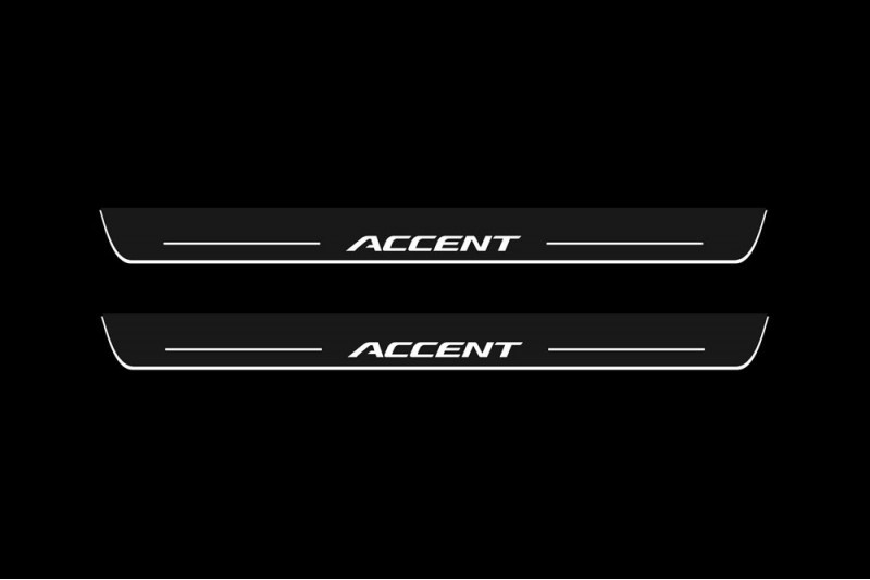 Накладки на пороги з підсвічуванням для Hyundai Accent (2017 - н. д.), фото 1