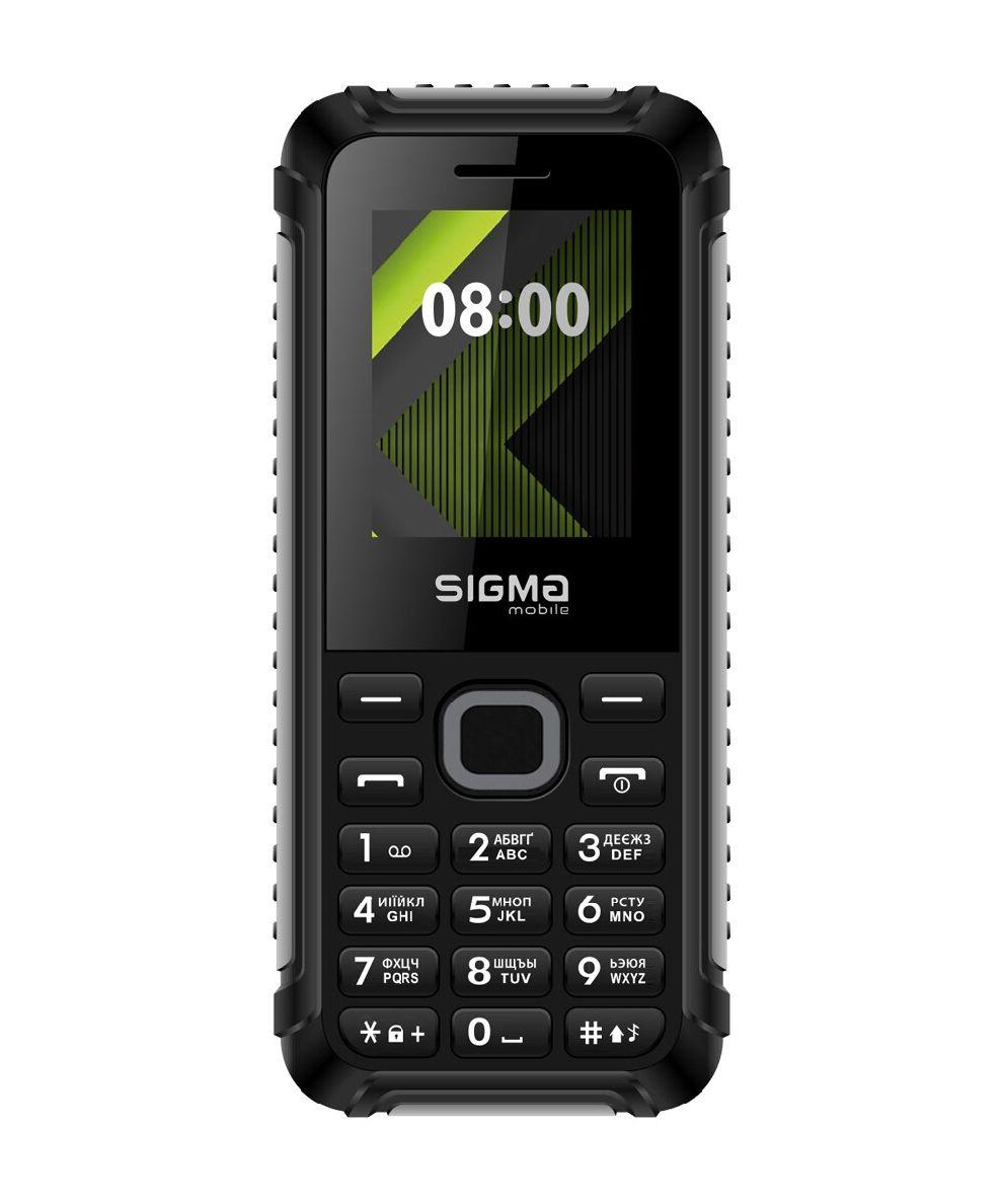 Телефон з гучним динаміком кнопковий з ребристими краями Sigma X-Style 18 Track чорно-сірий