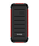 Телефон з гучним динаміком кнопковий з ребристими краями Sigma X-Style 18 Track чорно-червоний, фото 2