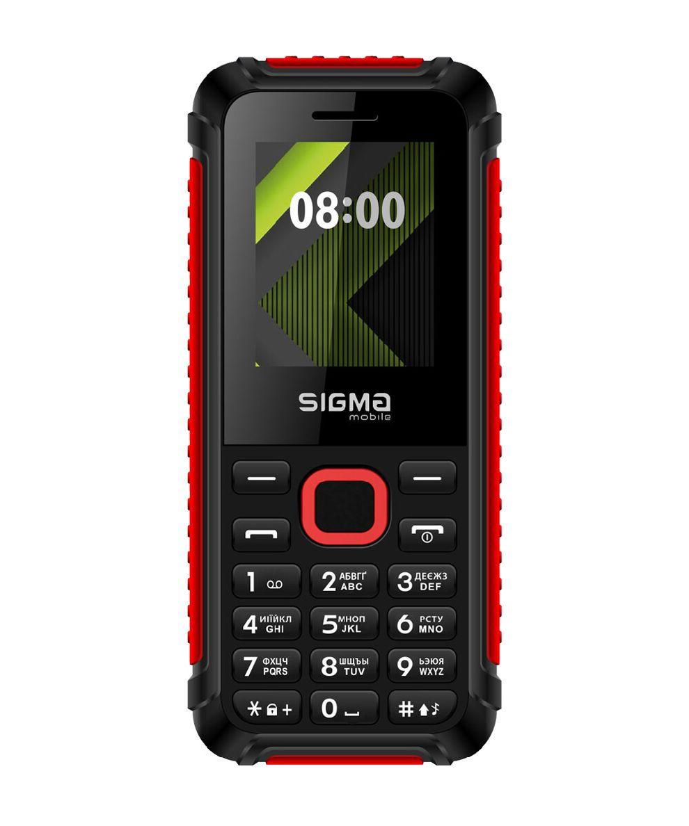 Телефон з гучним динаміком кнопковий з ребристими краями Sigma X-Style 18 Track чорно-червоний