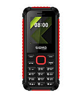 Телефон с громким динамиком кнопочный с ребристыми гранями Sigma X-Style 18 Track черно-красный