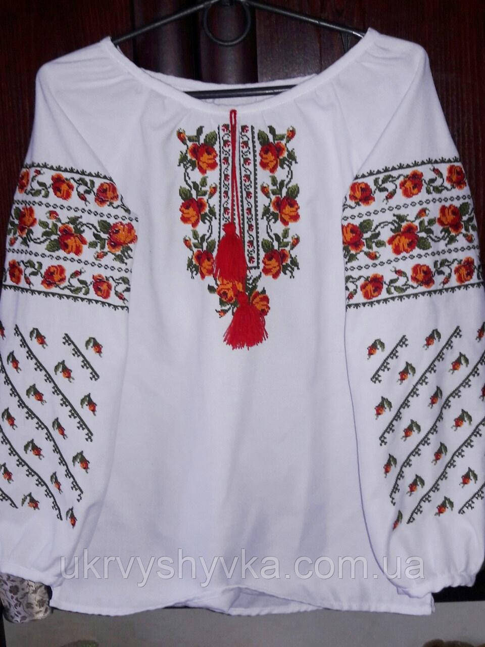 Вишиванка дитяча "Трояндочки" оранжеві, фото 1