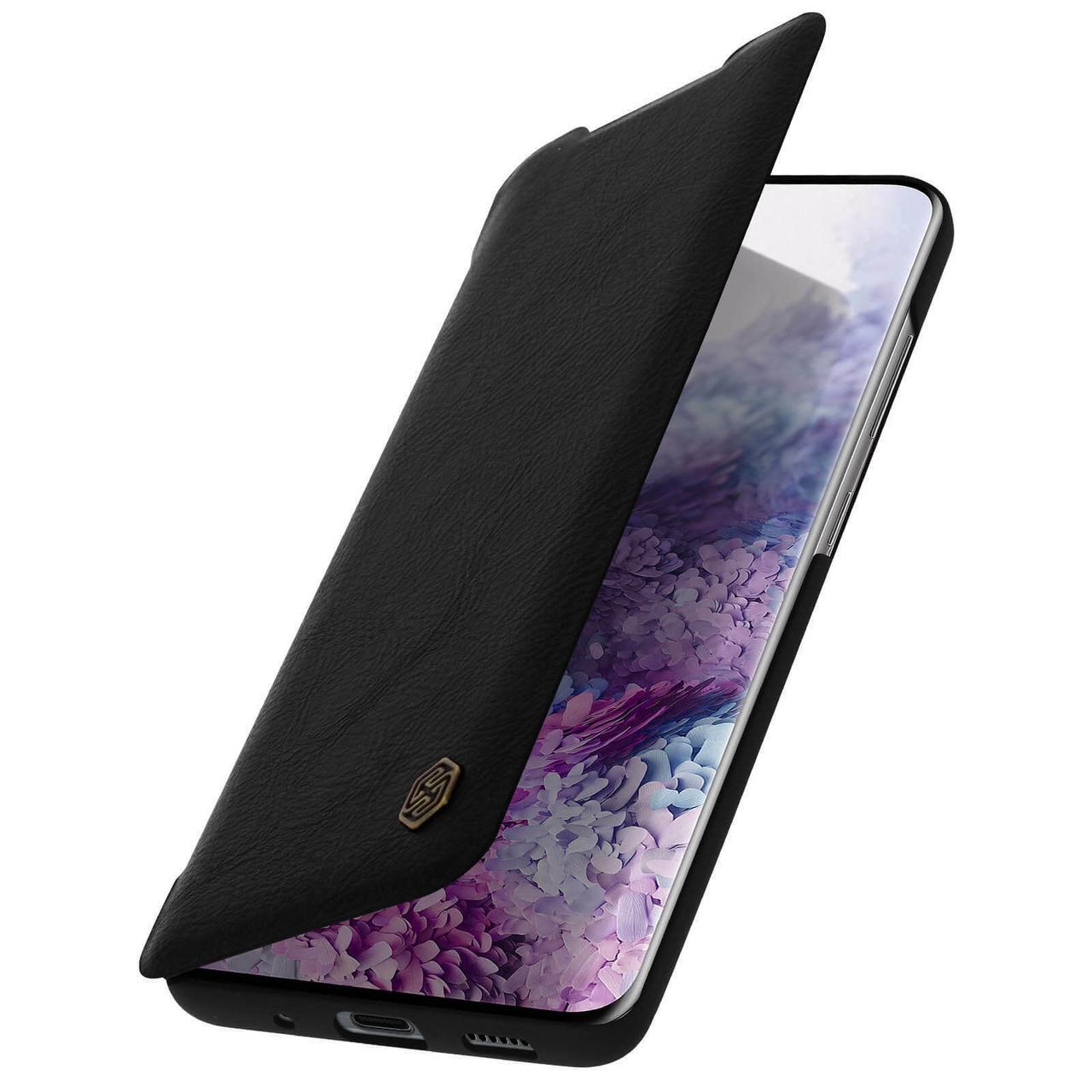 Nillkin Samsung Galaxy S20 Qin leather Black case Кожаный Чехол Книжка