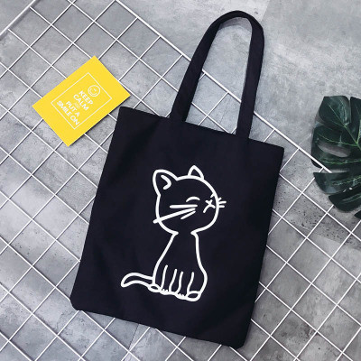 Екосумка чорна з котом